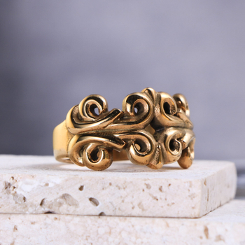 AliExpress δαχτυλίδι τιτανίου από χάλυβα σκαλιστό κοίλο δαχτυλίδι εραστών πανκ δαχτυλίδι ανέμου μεγάλος αριθμός spot χονδρικής SA910