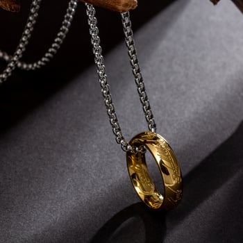 Bijuterii europene și americane Amazon, cele mai bine vândute din 2024, lanț de perle de 60 mm, inel magic suprem, pandantiv, colier din oțel titan pentru bărbați