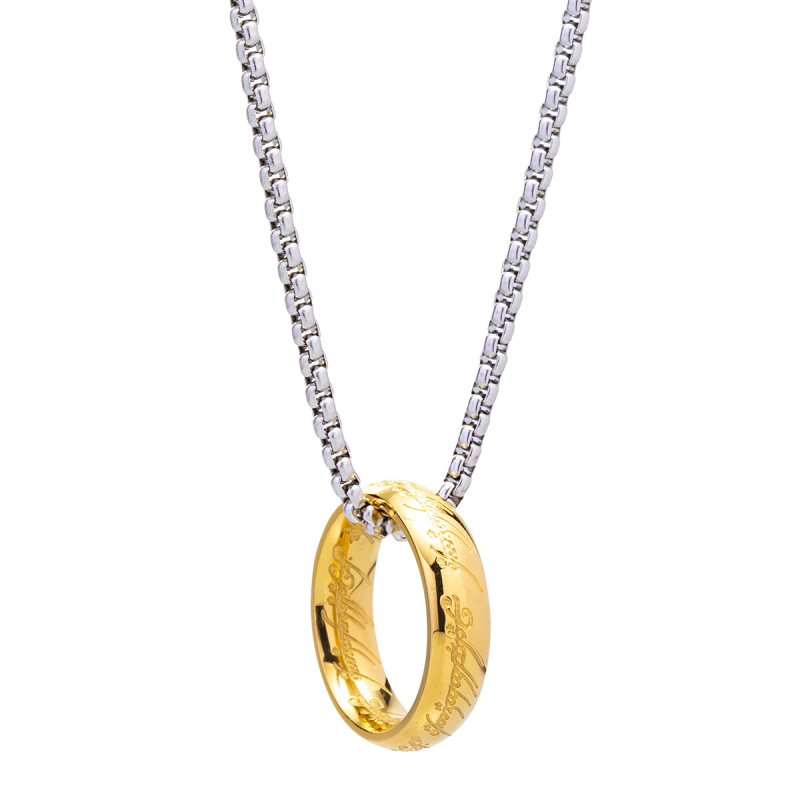 Bijuterii europene și americane Amazon, cele mai bine vândute din 2024, lanț de perle de 60 mm, inel magic suprem, pandantiv, colier din oțel titan pentru bărbați