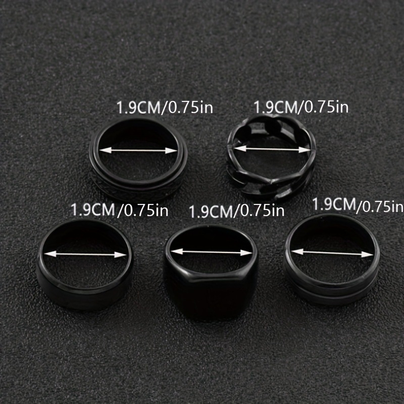 Piiriülene populaarne roostevabast terasest viieosaline sõrmuste komplekt, pöörlev dekompressioonsõrmus, lihtne ja tipptasemel titaanterasest ehete hulgimüük