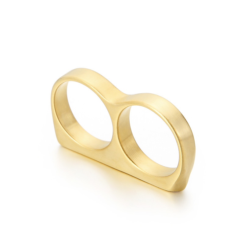 Titaanterasest loominguline hiphop-sõrmus sileda sõrmega tiigrisõrmus meeste isiksuse punk-topeltsõrmusega topeltsõrmus roostevabast terasest ehetega