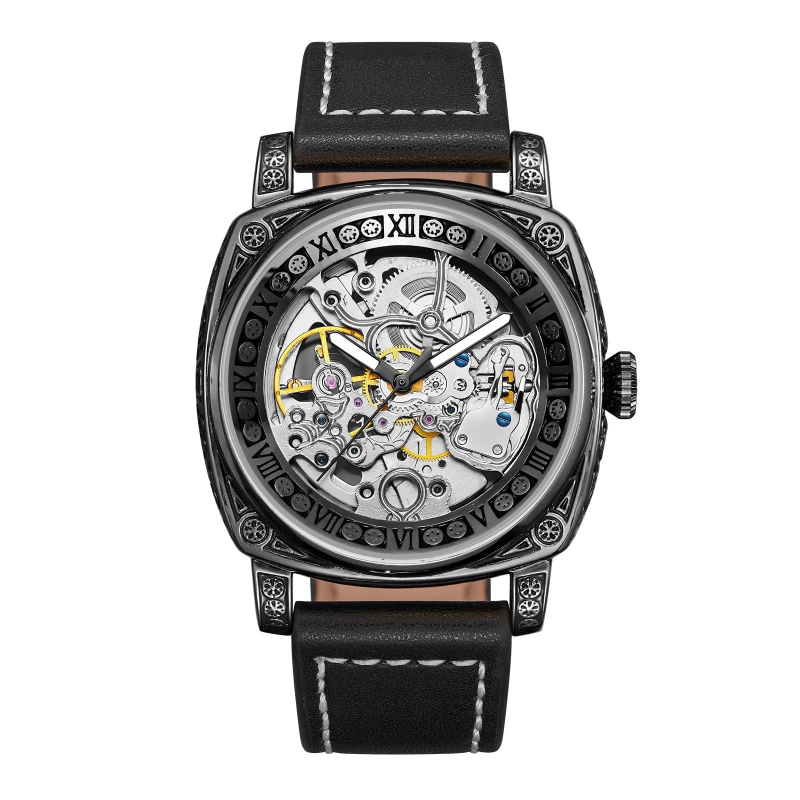 Uus loominguline automaatne õõnes mehaaniline käekell, mis on nikerdatud läbi põhja veekindla kella Tide brändi täiustatud niši disainiga käekell