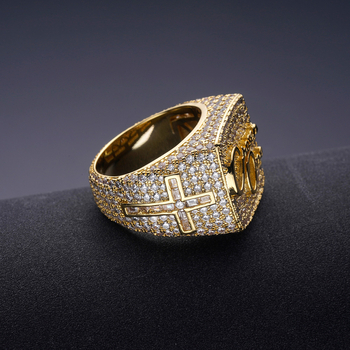 Ευρωπαϊκό και αμερικανικό πανκ δημιουργικό ορθογώνιο δαχτυλίδι S925 ασημένιο ρετρό σταυρό με ένθετο ζιργκόν δαχτυλίδι χιπ χοπ ανδρική προσωπικότητα χονδρικής