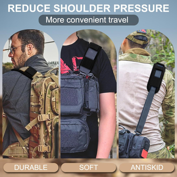 2 universaalset õlapatja eriti paksu polstriga, sobivad pagasikottidele, õlakottidele, seljakottidele, pikendatud pikkusega, libisemiskindlad, hingavad ja koormust vähendavad