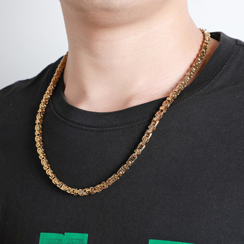 Lanț de coș cu flori din oțel inoxidabil, dominant, de stradă, lanț de claviculă la modă, colier de oțel titan pentru bărbați, colier de chilă cu personalitate hip hop