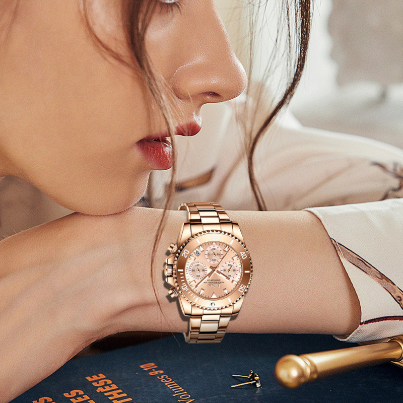 BIDEN ceasuri de afaceri pentru femei, producători en-gros, ceas cu cuarț multifuncțional impermeabil, producători BIDEN en-gros