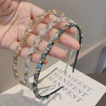 Tipptasemel retro Hongkongi stiilis kristallpeapael, teemant, käsitsi valmistatud peapael, pressitud juustega moodne magus elegantne pesunäo juuksekimp