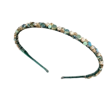 Υψηλής ποιότητας ρετρό κρυστάλλινο κεφαλόδεσμο στυλ Χονγκ Κονγκ με διαμάντια χειροποίητο κεφαλόδεσμο πιεσμένα μαλλιά μόδα γλυκό κομψό πλύσιμο προσώπου πακέτα μαλλιών