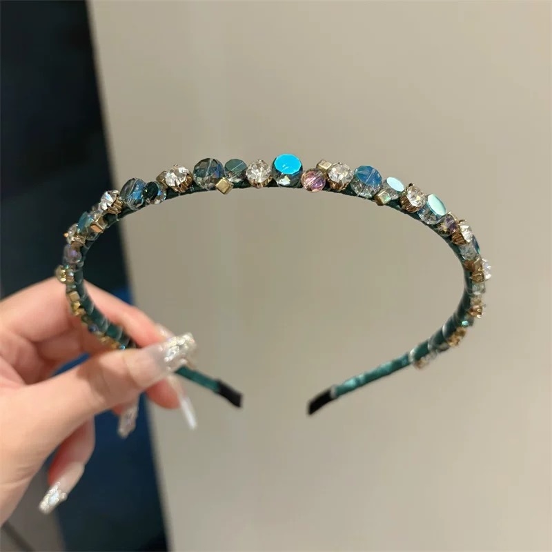 Tipptasemel retro Hongkongi stiilis kristallpeapael, teemant, käsitsi valmistatud peapael, pressitud juustega moodne magus elegantne pesunäo juuksekimp