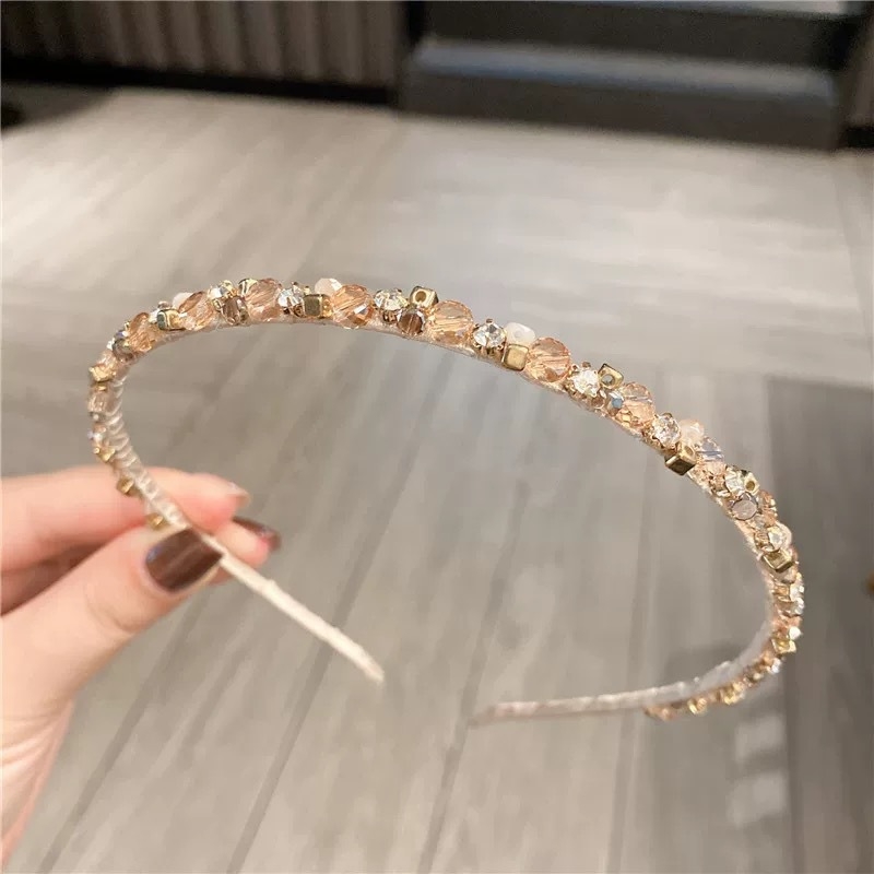 Tipptasemel retro Hongkongi stiilis kristallpeapael, teemant, käsitsi valmistatud peapael, pressitud juustega moodne magus elegantne pesunäo juuksekimp