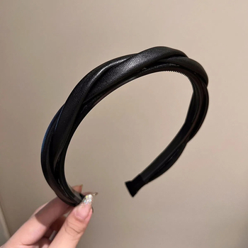 Δερμάτινα πλεκτά μαλλιά υψηλής ποιότητας γυναικείο γαλλικό στυλ απλό χείλος μαλλιών στο διαδίκτυο δημοφιλές νέο στυλ 2022 κομψό στάμπες μαλλιών αξεσουάρ μαλλιών ενηλίκων