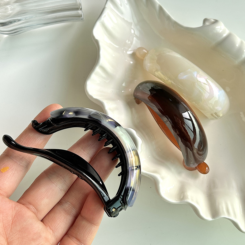 Korea stiilis äädikhape Lihtne elegantne kõrge hobusesaba klambriga seljapea juuksenõelaga peakate keerutatud banaaniklamber horisontaalne klamber ülemine klamber