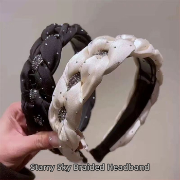 Kõrge krooniga peapael naistele, vintage laia äärega juuksepael väljas käimiseks, näopesu juukseaksessuaar kivikestega