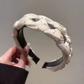 Kõrge krooniga peapael naistele, vintage laia äärega juuksepael väljas käimiseks, näopesu juukseaksessuaar kivikestega