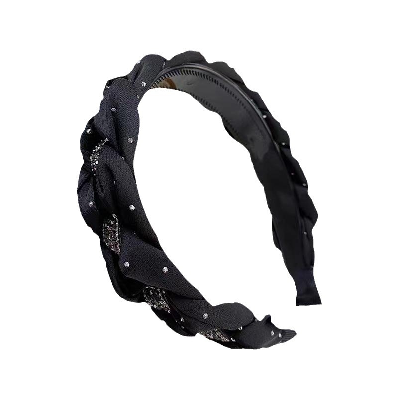 Kõrge krooniga peapael naistele, vintage laia äärega juuksepael väljas käimiseks, näopesu juukseaksessuaar kivikestega