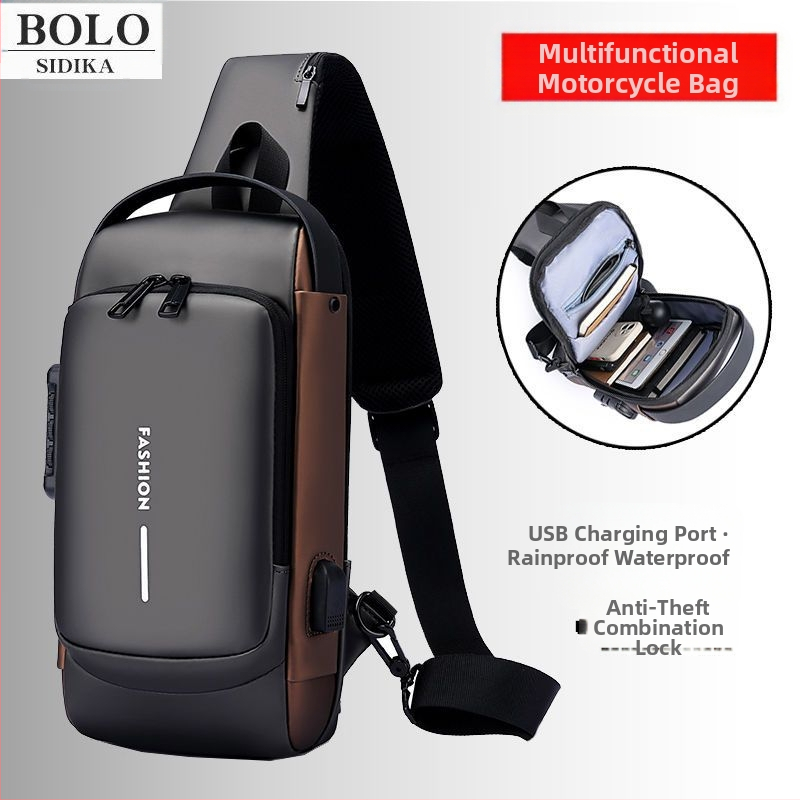 Meeste rinnakott paroolilukuga, vargusvastane meeste õlakott, vabaaja sportmootorratta kott, meeste ühe õlaga trendikas seljakott, moodne