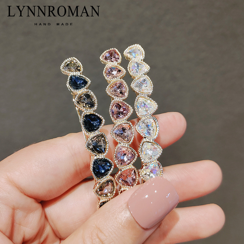 Agrafe de păr coreene strălucitoare cu imitație de cristal, breton elegant, clip lateral, cataramă de broască, clip cu un singur cuvânt, clip de sus, agrafe de păr, accesorii pentru pălării