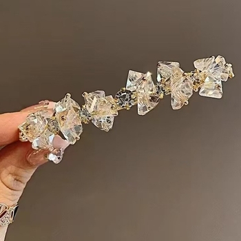 Käsitsi valmistatud helmestega kristalljuuksenõel, elegantne küljetukk, peen ja graatsiline tähistaevasilma kujundusega vedruklamber