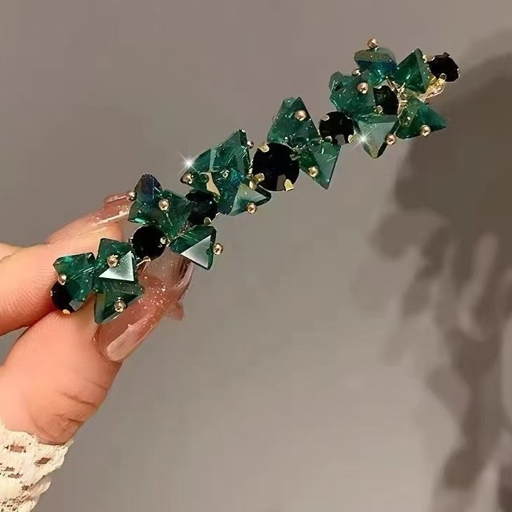 Käsitsi valmistatud helmestega kristalljuuksenõel, elegantne küljetukk, peen ja graatsiline tähistaevasilma kujundusega vedruklamber