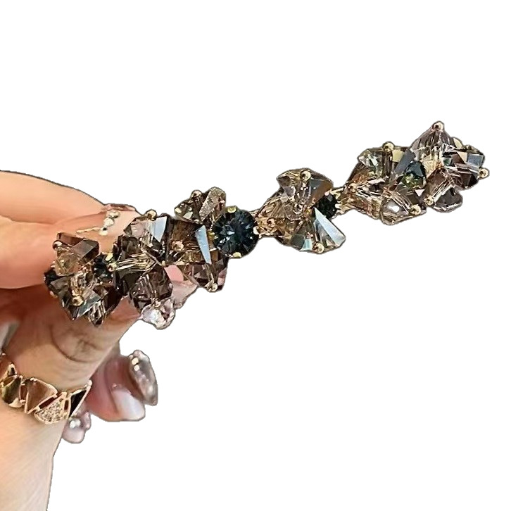 Käsitsi valmistatud helmestega kristalljuuksenõel, elegantne küljetukk, peen ja graatsiline tähistaevasilma kujundusega vedruklamber