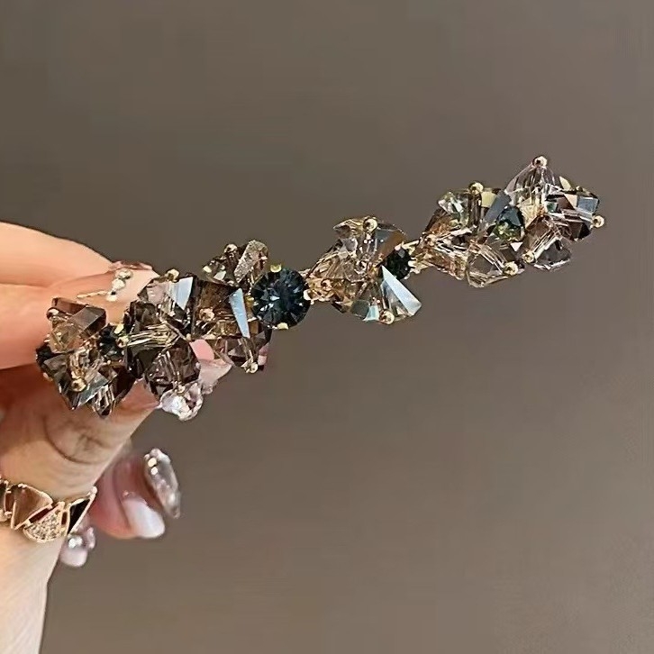 Käsitsi valmistatud helmestega kristalljuuksenõel, elegantne küljetukk, peen ja graatsiline tähistaevasilma kujundusega vedruklamber