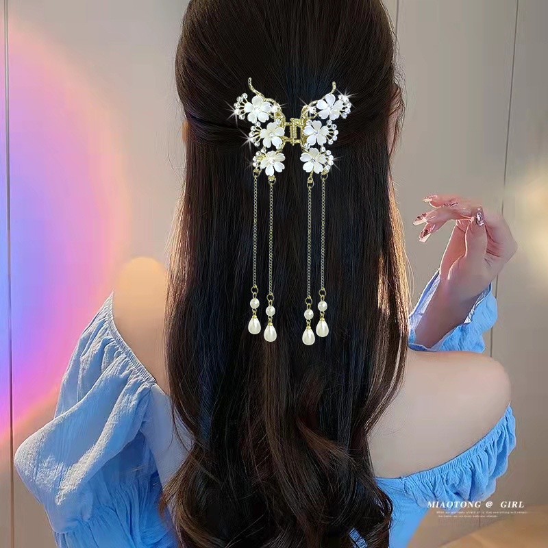 Hiina stiilis punase roosiga tutiga juukseklamber, naiste peaga pooleldi seotud juukseketas, haikala, kvaliteetsed haaramisjuukse aksessuaarid