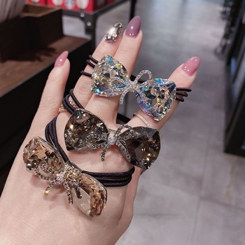 Naujas prabangus, išskirtinis, peteliškės formos plaukų kaklaraištis su blizgančiais cirkoniais, universalus ir stilingas plaukų aksesuaras su cirkoniais