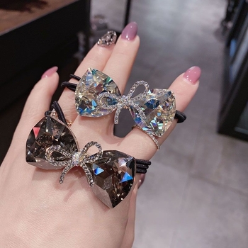 Naujas prabangus, išskirtinis, peteliškės formos plaukų kaklaraištis su blizgančiais cirkoniais, universalus ir stilingas plaukų aksesuaras su cirkoniais