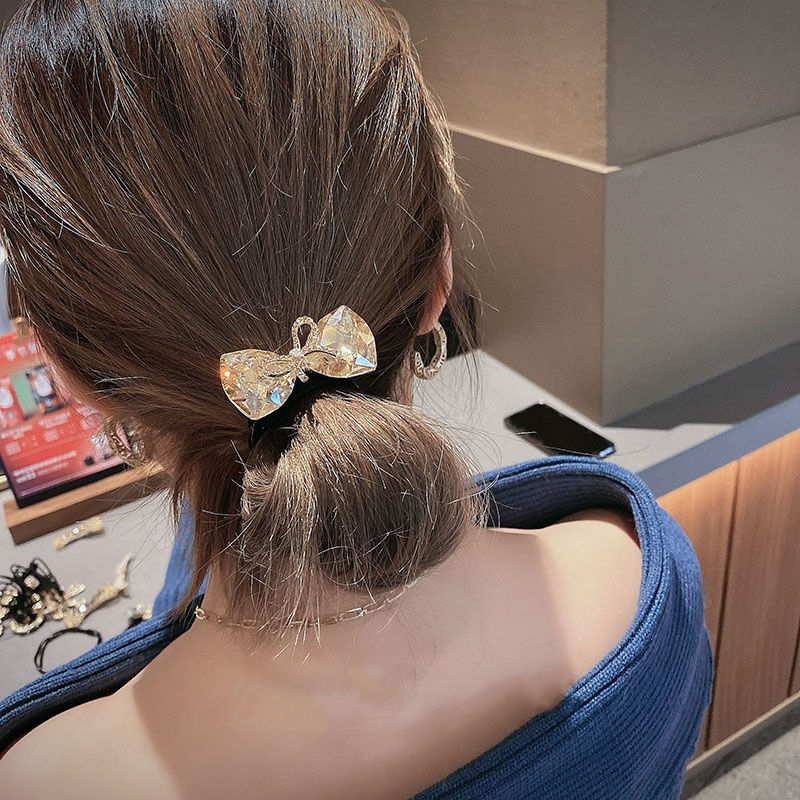 Naujas prabangus, išskirtinis, peteliškės formos plaukų kaklaraištis su blizgančiais cirkoniais, universalus ir stilingas plaukų aksesuaras su cirkoniais