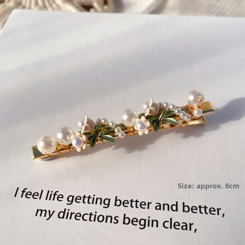 Peen käsitsi valmistatud superhaldjas suvine Mori stiilis haaratsklamber suurte pärlitega juuksenõel pea tagaküljele