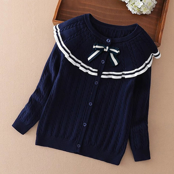 Djevojačka džemper jakna Proljeće i jesen 2025 Novi stil Djevojački pleteni kardigan Strani stil Dječji studentski topovi Dječja odjeća