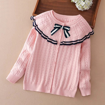 Djevojačka džemper jakna Proljeće i jesen 2025 Novi stil Djevojački pleteni kardigan Strani stil Dječji studentski topovi Dječja odjeća