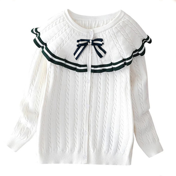 Djevojačka džemper jakna Proljeće i jesen 2025 Novi stil Djevojački pleteni kardigan Strani stil Dječji studentski topovi Dječja odjeća