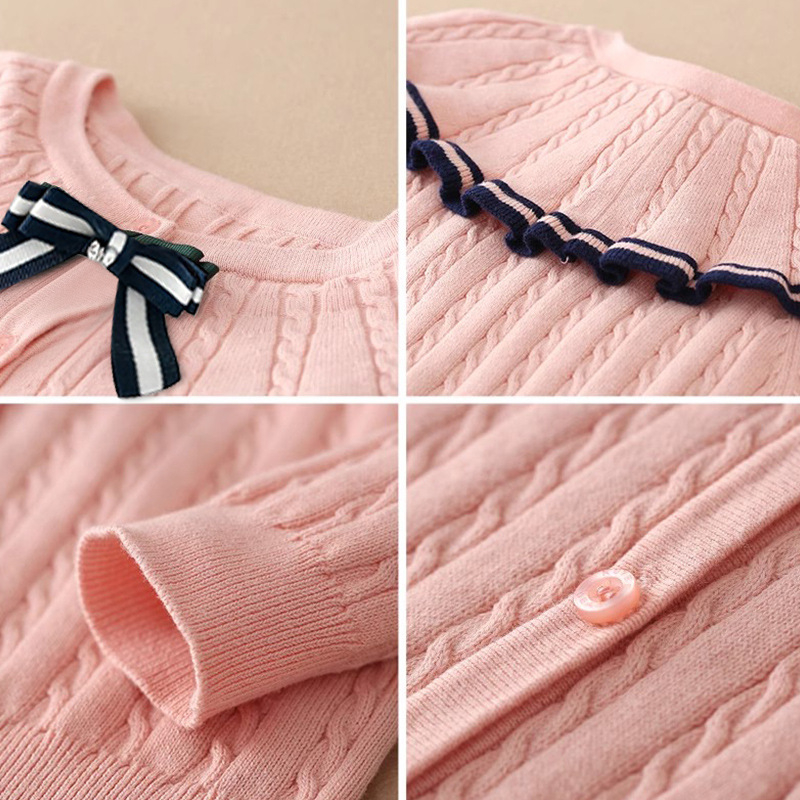 Djevojačka džemper jakna Proljeće i jesen 2025 Novi stil Djevojački pleteni kardigan Strani stil Dječji studentski topovi Dječja odjeća