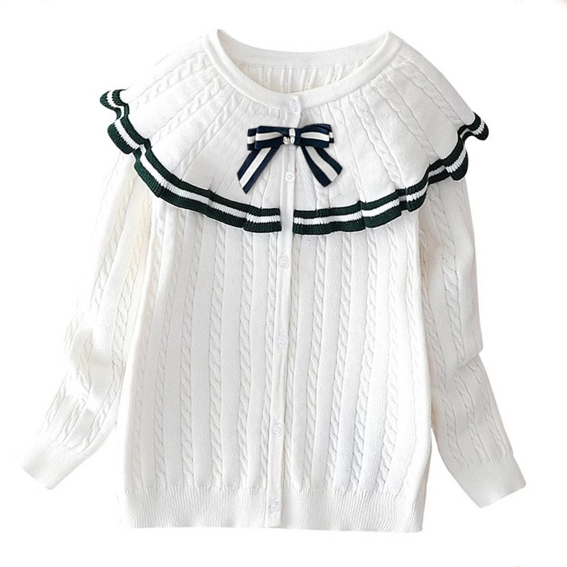 Djevojačka džemper jakna Proljeće i jesen 2025 Novi stil Djevojački pleteni kardigan Strani stil Dječji studentski topovi Dječja odjeća
