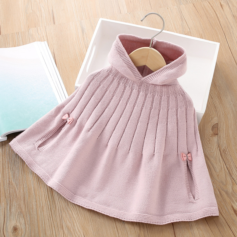 Tüdrukute keep-top kampsun 2024 sügis ja talv uus stiil beebitüdruku ühevärviline kootud kampsun lääne stiilis keep-top kampsun