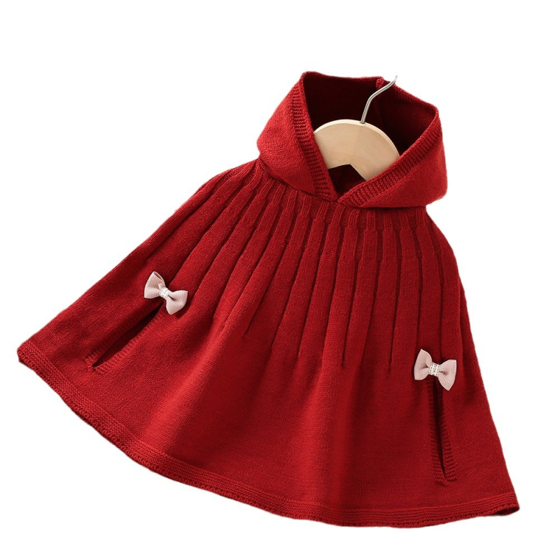 Tüdrukute keep-top kampsun 2024 sügis ja talv uus stiil beebitüdruku ühevärviline kootud kampsun lääne stiilis keep-top kampsun