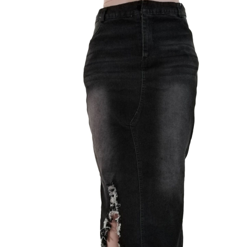 KQ1917 AliExpressi soov Amazon eBay Euroopa ja Ameerika kõrge vöökohaga pestud teksariidest lõhestatud puusaseelik