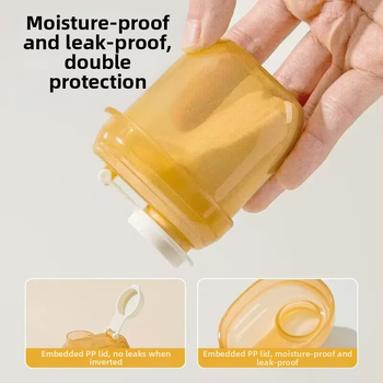 Nešiojama pieno miltelių dozavimo dėžutė naudojimui kelyje, vieno skyriaus maisto indas kūdikių ryžių dribsnių laikymui