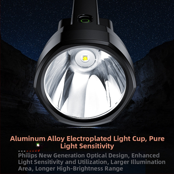 Φακός Philips Strong Light Searchlight για εξωτερικούς χώρους, σπίτι, έκτακτης ανάγκης, εξαιρετικά φωτεινός φακός Satchel με πλευρικό φως, επαναφορτιζόμενος και ανθεκτικός