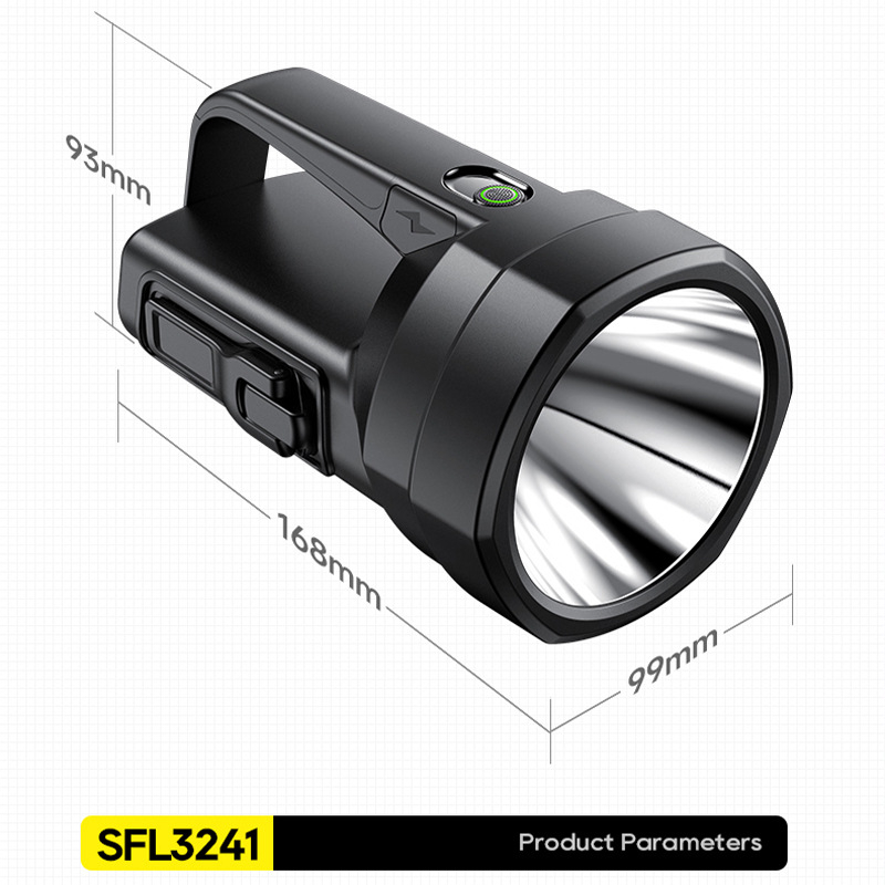 Philipsi tugev valgusotsija taskulamp, koduseks kasutamiseks, üliere kottlamp küljetulega, laetav ja vastupidav