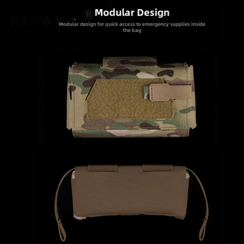 Taktikaline vest-vöö Molle, mis on varustatud väikese meditsiinilise kaasaskantava kiirvabastusega meditsiinikotiga V3