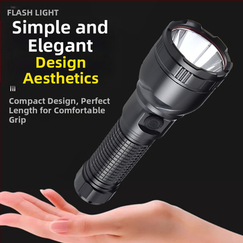 Φακός με ισχυρό φως, εξαιρετικά φωτεινός LED, μεγάλης εμβέλειας, υψηλής ισχύος, εξαιρετικά μεγάλης διάρκειας μπαταρίας, επαναφορτιζόμενος φακός φωτισμού έκτακτης ανάγκης για υπαίθριες πεζοπορίες