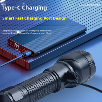 Φακός με ισχυρό φως, εξαιρετικά φωτεινός LED, μεγάλης εμβέλειας, υψηλής ισχύος, εξαιρετικά μεγάλης διάρκειας μπαταρίας, επαναφορτιζόμενος φακός φωτισμού έκτακτης ανάγκης για υπαίθριες πεζοπορίες