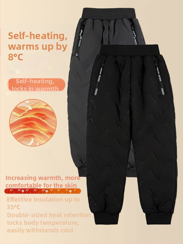 Poiste tepitud püksid, külmakindlad ja soojad, keskmise ja suure suurusega laste sametist paksendatud püksid, poiste retuusid, uus talvemood