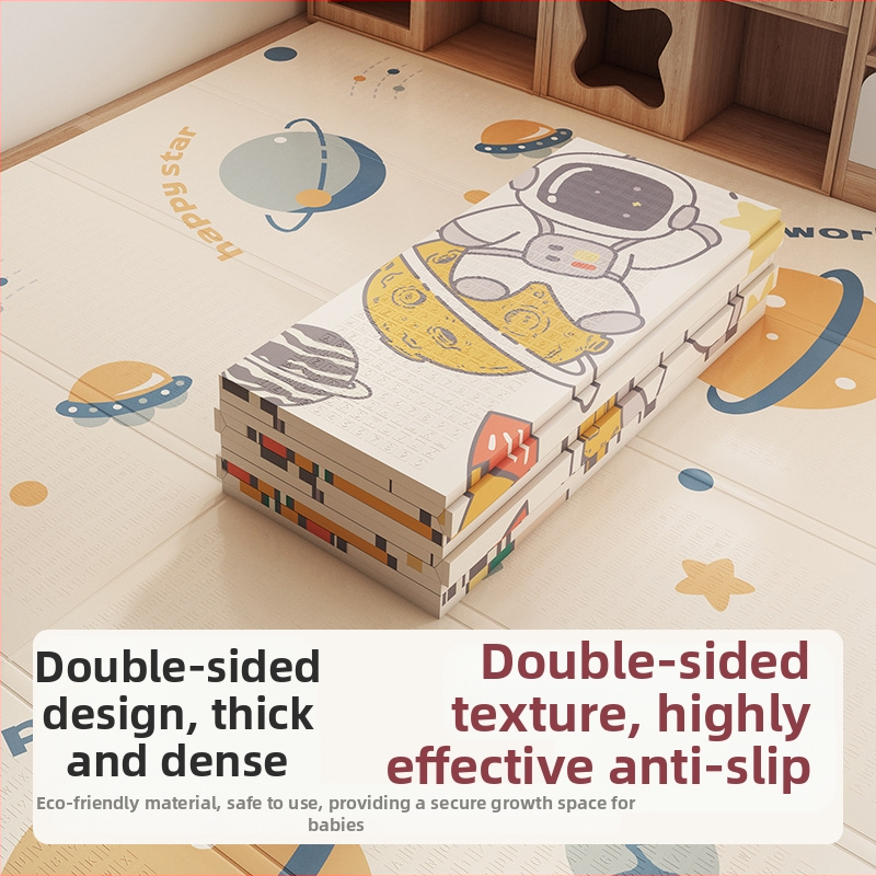 Бебешка постелка за пълзене, удебелена постелка от пяна, безопасен материал, без мирис, устойчива на масло, против замърсяване, лесна за почистване, сгъваема и за съхранение