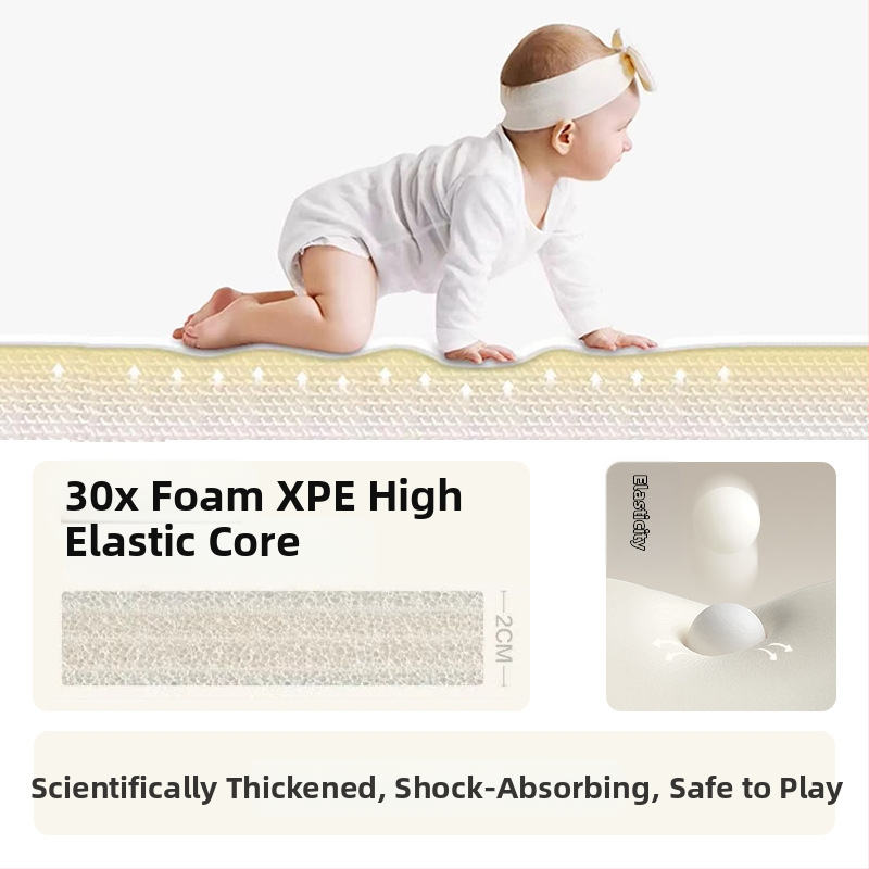 Бебешка постелка за пълзене, удебелена постелка от пяна, безопасен материал, без мирис, устойчива на масло, против замърсяване, лесна за почистване, сгъваема и за съхранение