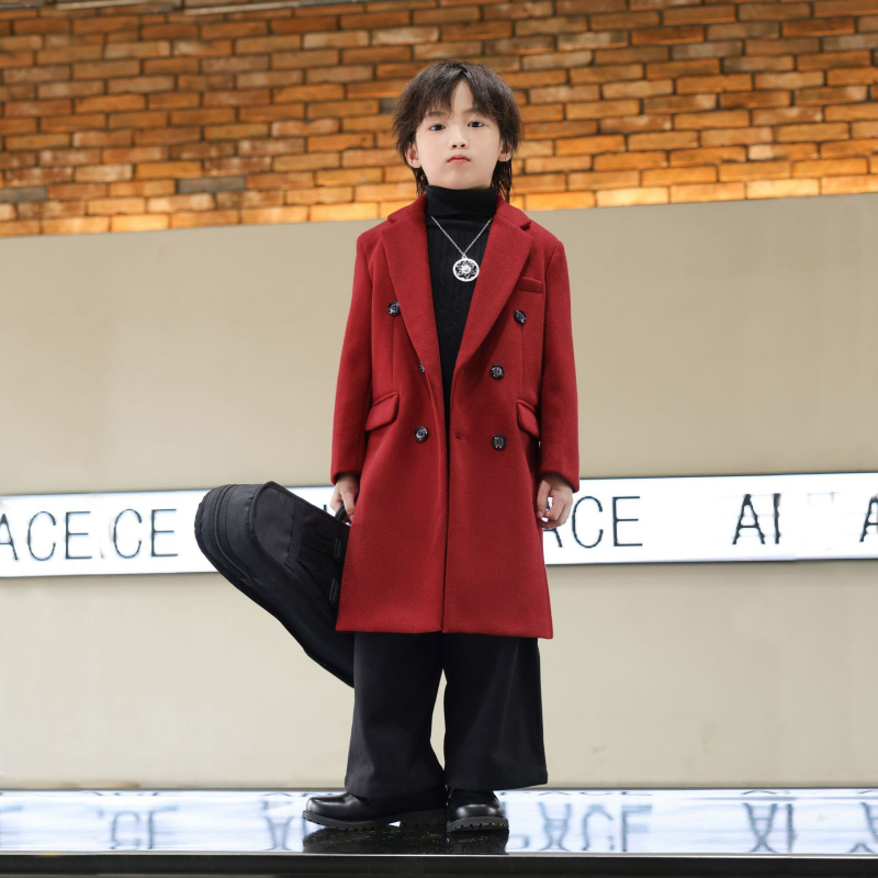 Jesen 2024. Novi dječji kaput u korejskom stilu, dječja odjeća, dugo odijelo, moderan kaput, dječja odjeća, vuneni kaput s dvostrukim kopčanjem