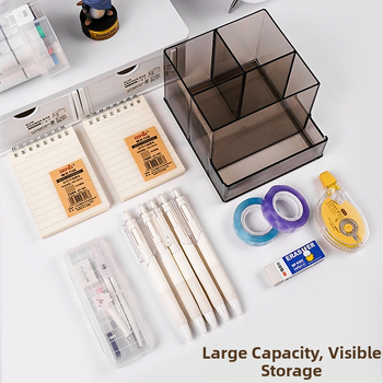 Daudzfunkcionāls akrila galda pildspalvu turētājs, lielas ietilpības, studentu biroja mobilā tālruņa turētājs, kancelejas preču glabāšanai, radoša uzglabāšana