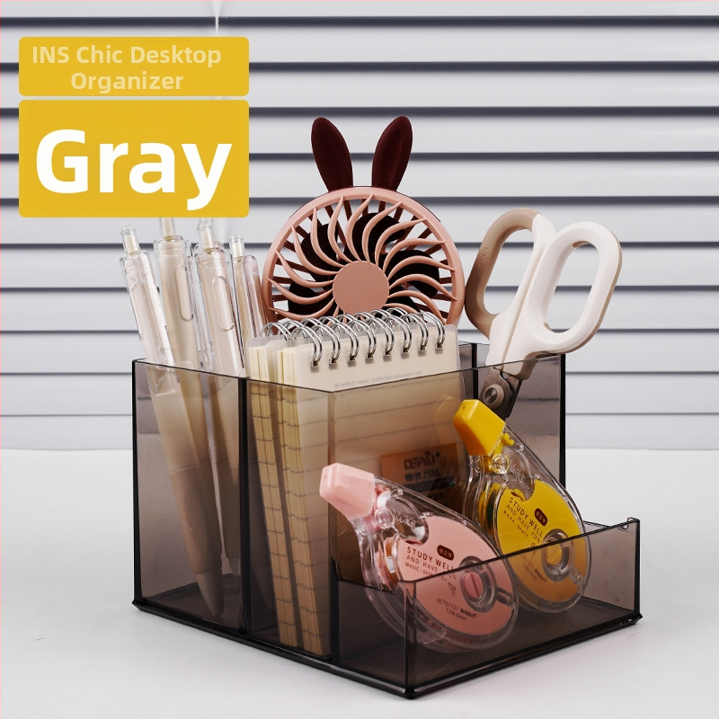 Daudzfunkcionāls akrila galda pildspalvu turētājs, lielas ietilpības, studentu biroja mobilā tālruņa turētājs, kancelejas preču glabāšanai, radoša uzglabāšana